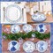60PCS Blue Floral Paper Place Mats Disposable Vintage Blue Flower Placemats Chinoiserie Round Table Mat Spring Setting for Bridal Tea Wedding Birthday Party Supplies Dining Table Decor